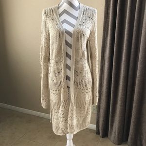 Tan Hobo Inspired Lucky Brand Crochet Sweater